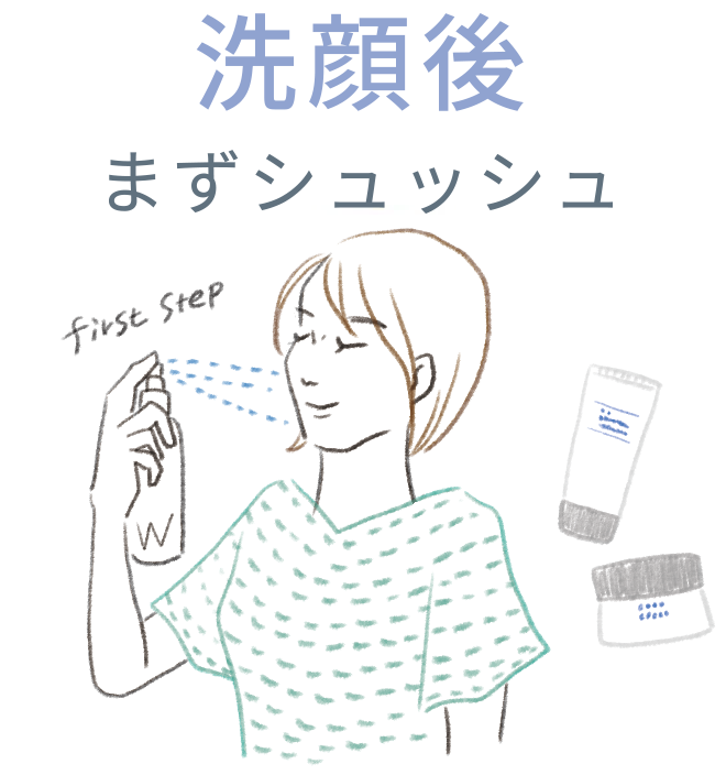 洗顔後まずシュッシュ