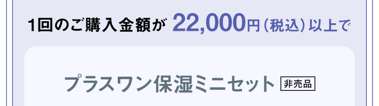 1回のご購入金額が22,000円（税込）以上でプラスワン保湿ミニセット[非売品]