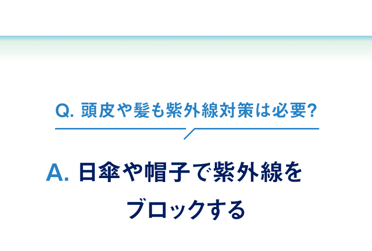 頭皮や髪も紫外線対策は… 日傘や帽子で紫外線をブロックする